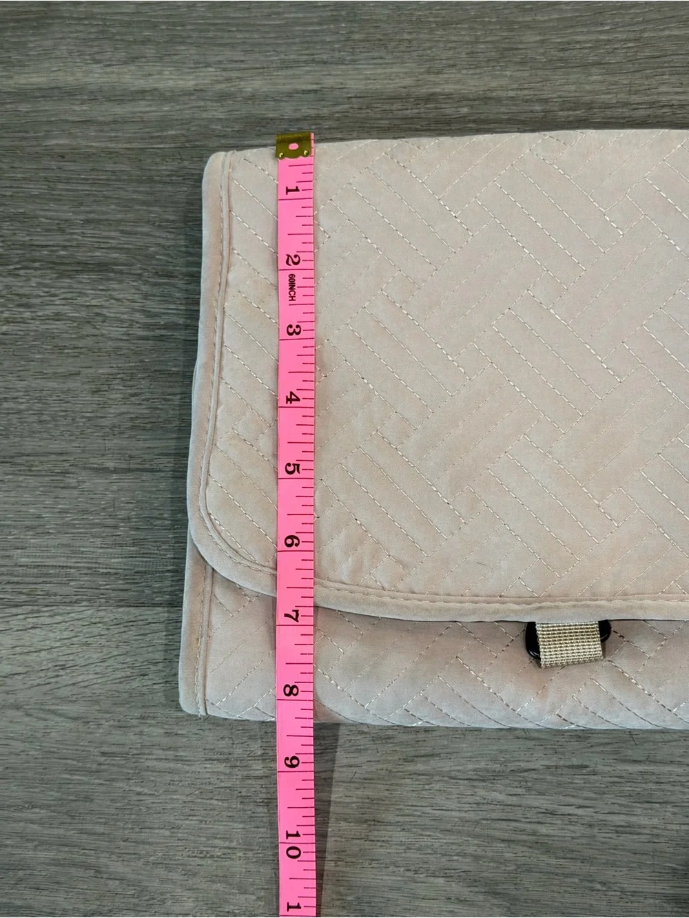 BAGSMART Quilted Hanging Travel Jewelry Organizer Case Roll Blush Pink